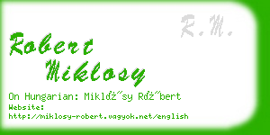 robert miklosy business card